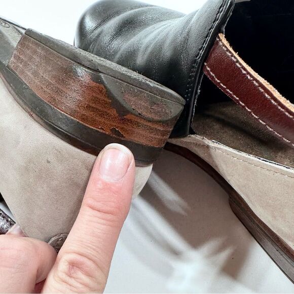 NOAT kamsin black and tan low heel bootie 37 - Picture 9 of 11